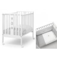 Lettino Erbesi Mini Molly Bianco Grigio con Completo Tessile