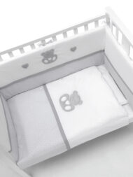 Lettino Co-Sleeping Erbesi MINI Charly Bianco Grigio + Rivestimento Tessile - immagine 2