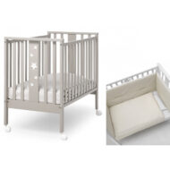Lettino Erbesi Mini Stelline Bianco Tortora + Completo Tessile